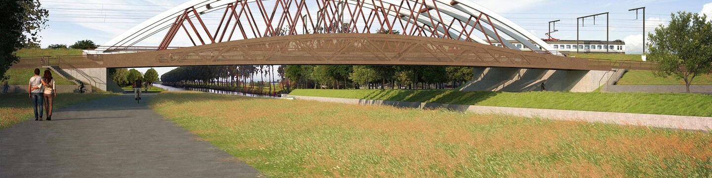 Simulatie van de nieuwe fietsbrug