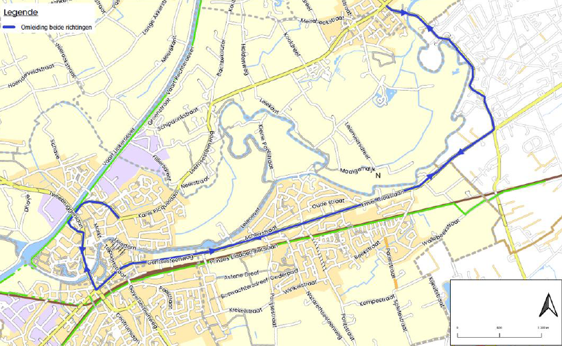 wegomleiding doorgaand verkeer